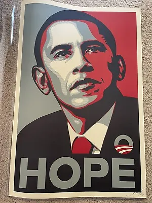 Shepard Fairey Signed 2008 Obama Hope Offset Fundraiser Edition 24”x36” Obey • $4999.99