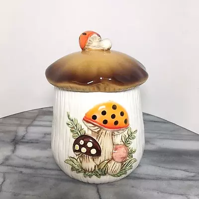 Merry Mushroom Canister Jar Sears Roebuck 1983 With Lid 6.75  Made In Japan • $42.99