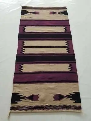Vintage Navajo Handwoven Native American Indian Rug Wool Blanket Carpet 162x78cm • £350
