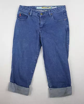 Vintage 90s Y2k Mudd Women's Medium Wash Cropped Capri Jeans - Size 3 • $14.39