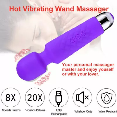 Mini Multi-Speed Magic Massager Wand Massage Powerful Full Body USB Rechargeable • $10.80