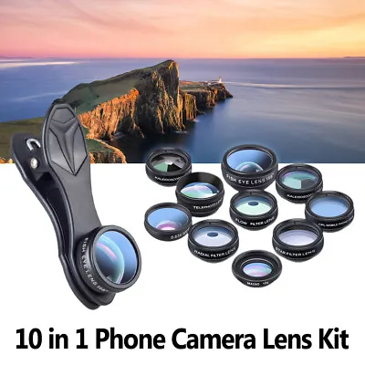 Apexel 10-in-1   Lens Macro Fisheye Zoom  Lens For IPhone D6K7 • £15.38