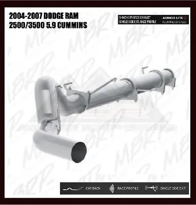 MBRP 5'' Cat-Back Exhaust Single Exit For 04-07 Dodge Ram 2500/3500 5.9L Cummins • $419.99