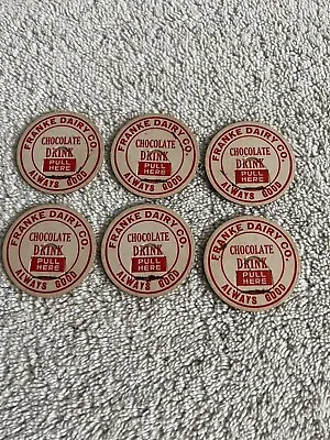 6 Vintage Milk Bottle Cap FRANKE DAIRY CO Chocolate Drink Unused New Old Stock • $7.99