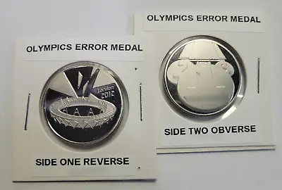 Error Olympic 50p Completer Medal The 1st & 2nd Edition Miss Print Wrong Obverse • £7.50