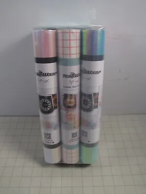 Teckwrap Craft Vinyl 12 X36  5- Color Opal Holographic Rolls + Transfer Tape NEW • $22.49