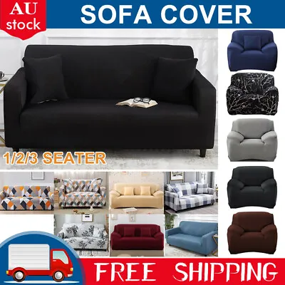 Sofa Covers 1/2/3/4 Seater High Stretch Lounge Slipcover Protector Couch Cover • $6.25