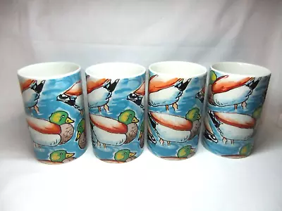 Dunoon Designer Mugs  Animal Farm Duck Jane Brookshaw Stoneware Set Of 4 • £19.99