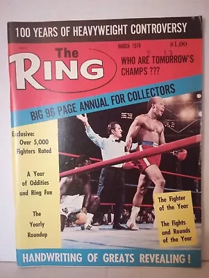 $11.99 • Buy The Ring Boxing Magazine Annual March 1974 Vintage Sports 