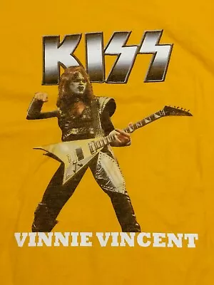 Kiss Vinnie Vincent T-Shirt Yellow 3XL • $49