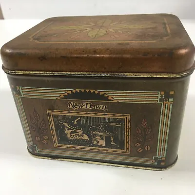 CHEINCO New Dawn Coffee Tin Brown / Green Kitchen Decor - Vintage - 6  X 5  X 4  • $16.90