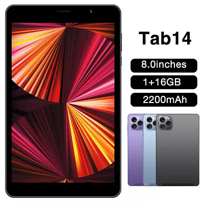 8  WIFI Tablet Android 16GB Tablet Pad 3G WCDMA Quad-Core Dual Camera Bluetooth • $110.99