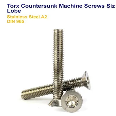 £1.29 • Buy M2.5 - 2.5mm TORX COUNTERSUNK MACHINE SCREWS SIX LOBE STAINLESS STEEL - DIN 965