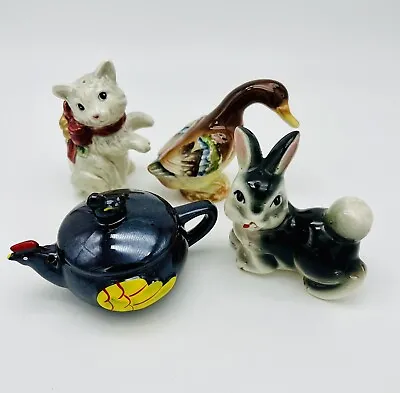 Vintage Animal Salt & Pepper Shakers Replacements Singles Bunny Duck Chicken Cat • $13