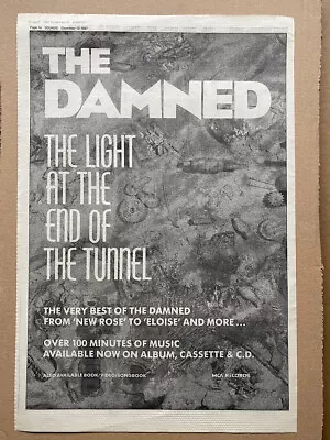 DAMNED LIGHT AT THE END OF THE TUNNEL POSTER Sized Original PUNK Music Press Adv • £12