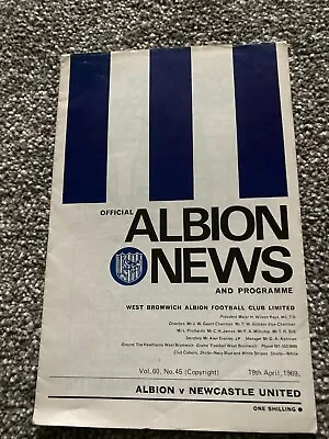 West Brom V Newcastle  Football Programme 19/04/69 • £0.80
