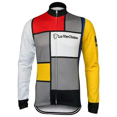 Thermal Fleece La Vie Claire Cycling Jersey Bicycle Jersey Cycling Jackets Tops • $30.09