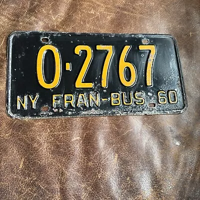 1960 New York FRAN BUS License Plate Vintage FRANCHISE BUS Rare Tag # 0 2767 • $49.95