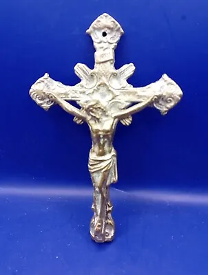  Antique  Brass Crucifix 7”inch High.Wall Hanging  • £22