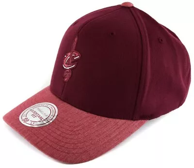 Mitchell & Ness Snapback 110 Curved Heather 2-tone Clevland Cavaliers Bur • £33.94