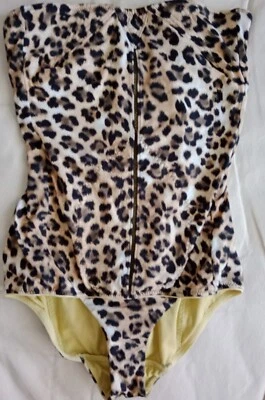$10 • Buy EUC Tigerlily Women's One Piece Bandeau Swimsuit Leopard Size XS, AUS 8, US 4