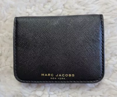 Marc Jacobs  Card Holder Black  Saffiano Leather Gold Tone • $29.99