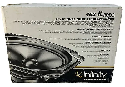 (2) Infinity Car Audio 462 Kappa 4 X6  Dual Cone Loudspeakers Audiophiles - READ • $74.99
