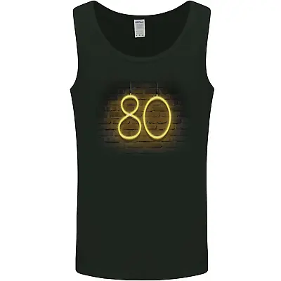 80th Birthday Neon Lights 80 Year Old Mens Vest Tank Top • £9.99