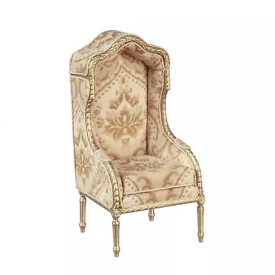 Dollhouse Medieval Porter's Chair Hooded Gold JBM Hall Living Room Furniture • $133.99