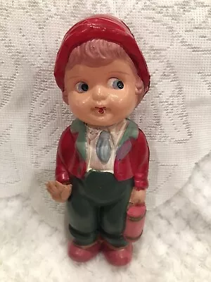 Vintage Celluloid Boy Doll Molded Red & Green 6.5” Tall • $55