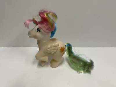 VTG 1983 - MLP My Little Pony Rainbow Hair G1 Gold STARSHINE White Pegasus • $14.88