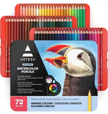 Arteza Colouring Pencils Professional Set Of 72 Colours In A Tin Box Soft Lead • £39.99