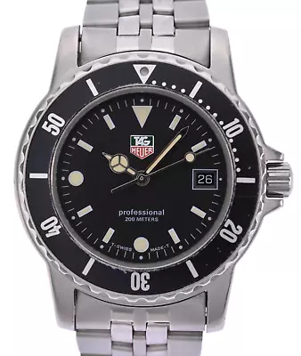 Vintage Tag Heuer Men's Black Dial 37mm Professional 1500 Series Watch 929.213G • $599.95