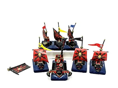 Games Workshop Warhammer Man O' War - Khorne Fleet Ships X7 (Painted) • $199.99