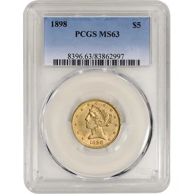US Gold $5 Liberty Head Half Eagle - PCGS MS63 - Random Date • $669.80