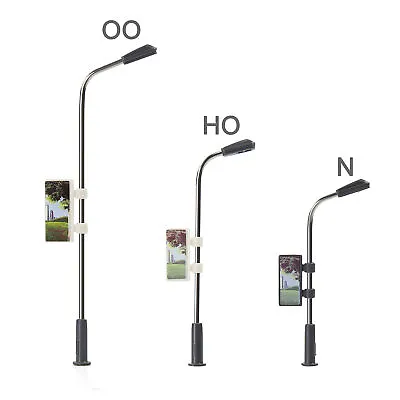 £8.39 • Buy 10pcs Model Railway OO HO TT N Gauge Metal Advertisement LED Street Light Lamps