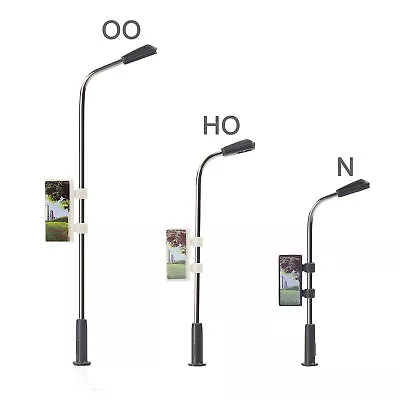 £8.39 • Buy 10pcs Model Railway OO HO TT N Gauge Metal Advertisement LED Street Light Lamps
