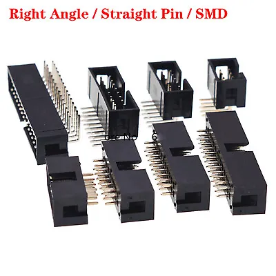 IDC Right Angle/Straight Pin/SMD Pin PCB Boxed Header Connector 2mm-6 To 50 Ways • £45.59