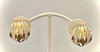 Lovely S.a.l. Swarovski Gold Tone Paste Set Crystal Earrings • $55