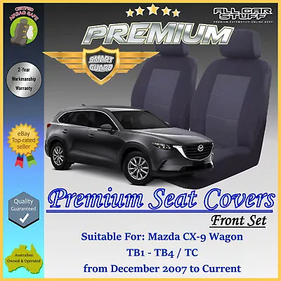 Premium Black Front Seat Covers For Mazda CX-9 (CX9) Wagon: 12/2007 To Current • $95.81