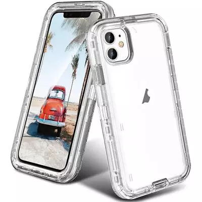 Clear Heavy Duty Shockproof Case For IPhone 15 Pro Max 14 13 12 11 XS XR 8 Plus • $14.99