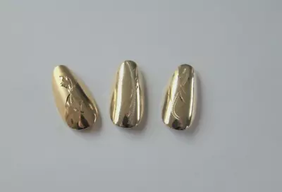 3/$30 Premium  Engraved Lifetime 14 Kt Gold Plated Large Reusable Fingernails • $30