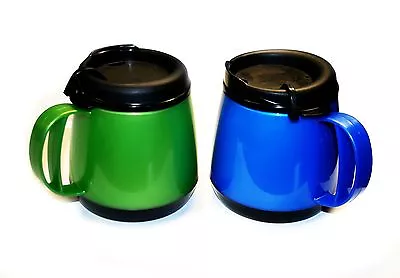 2 Foam Insulated 20oz Wide Body Thermoserv Mugs Blue Green Thermo Serv • $25.95