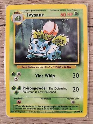 IVYSAUR Base Set Unlimited Pokemon Card 30/102 Vintage 1999 WOTC LP-NM • $5