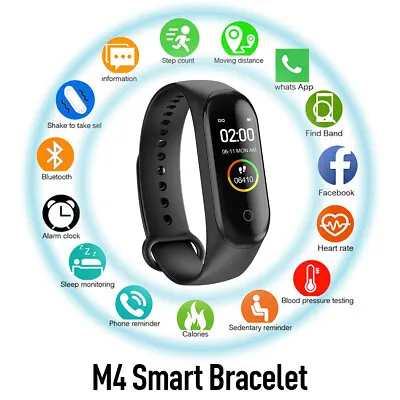 $13.80 • Buy M4 Smart Watch Band Sport Fitness Activity Tracker For Kids Fit Bit IOS Android,