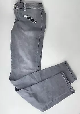 Cabi Jeans Womens Size 0 Skinny Zip Pockets Grey Style #5167 Faded Graphite • $6.94