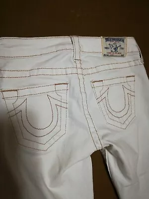 True Religion Jeans Girls White Button Pockets Light Wash Skinny Denim 2528 NC • $24.99