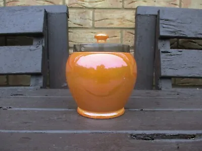 £28 • Buy Moorcroft   Pottery  Early Burslem . Orange Luster Tobacco Jar . Metal Rim A/f