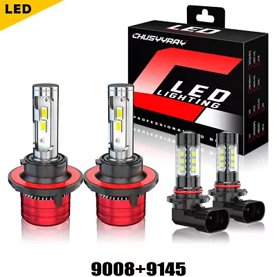 For Mitsubishi Raider 2006-2009 4PC LED Headlight + Fog Light Bulbs Combo 6000K • $43.12