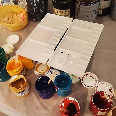 £7.29 • Buy Folding Artists Paint Pallet Watercolour Painting Palette 20 Well + 5 Mixing